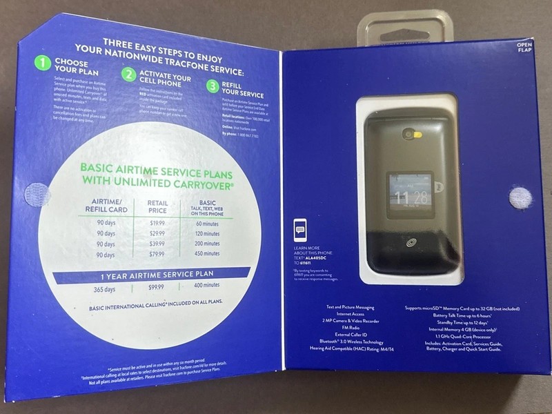 TracFone Alcatel My Flip MyFlip Prepaid Basic Cell Phone New/Factory Sealed
