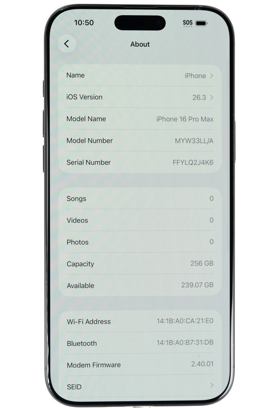Apple iPhone 16 Pro Max Unlocked Black Titanium 256GB 100% Battery Health gallery