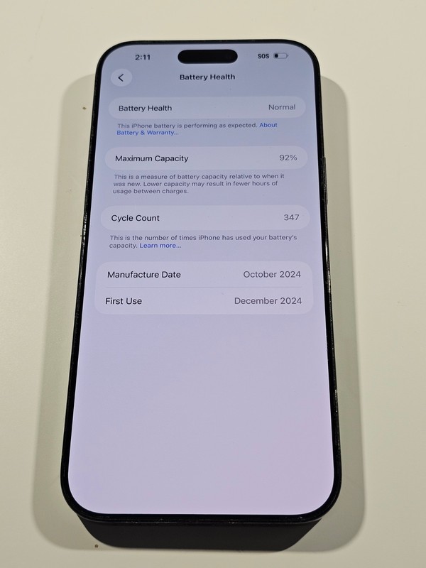 Apple iPhone 16 Pro Max 256GB A3084 Black Titanium Unlocked 92% Battery 7745 gallery