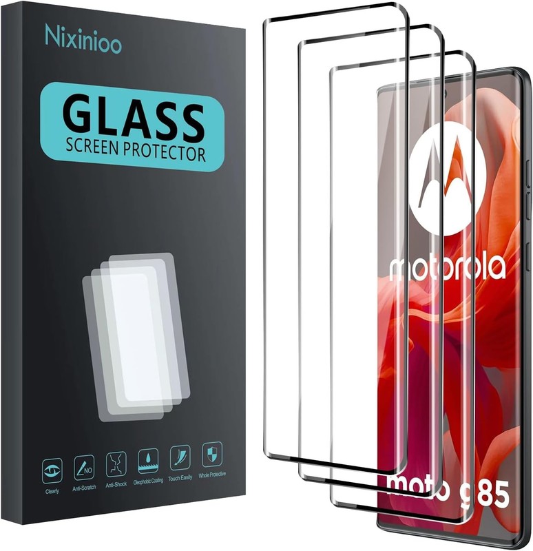 3 Pack Tempered Glass Screen Protectors for Moto G85/Moto Edge 50 Fusion 9H