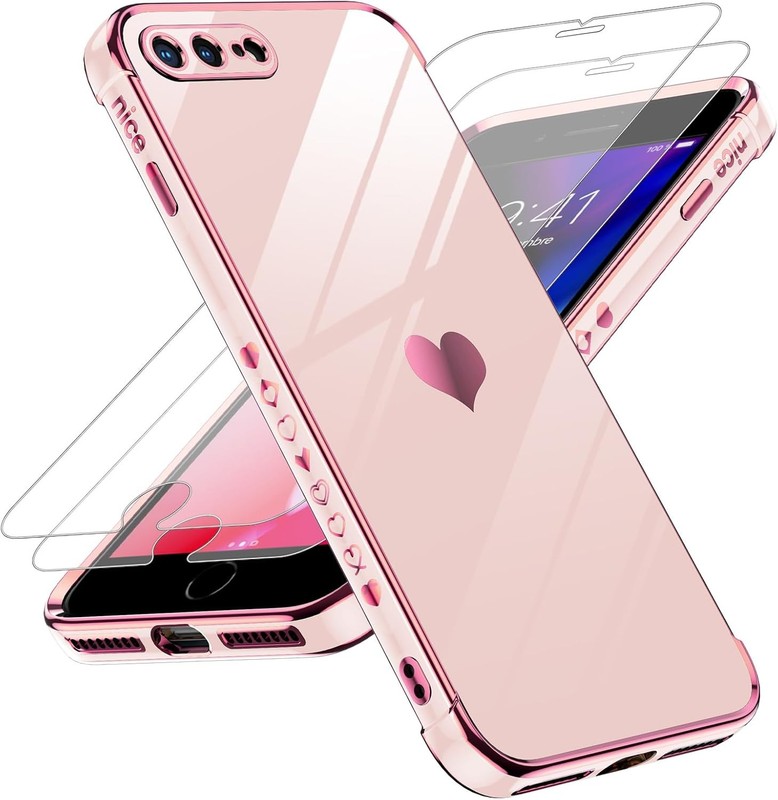 iPhone-8-Plus Case: for iPhone-7 Plus with Tempered Glass Screen Protector [2 Pc