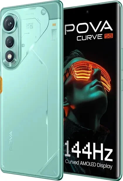 Tecno Pova Curve 5G-Factory Unlocked-Dual SIM-6GB RAM-Cyan. “NO TARIFFS IN USA”