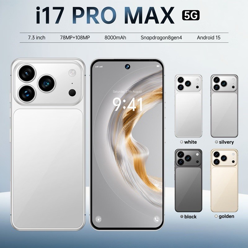 i17 Pro max Smartphone 6.8&Prime; HD Unlocked Android 16+1TB 8000mAh 72+108MP Dual SIM