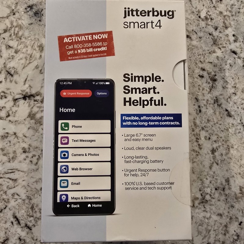 Lively Jitterbug Smart4 6.7&Prime; Smartphone for Seniors – Black