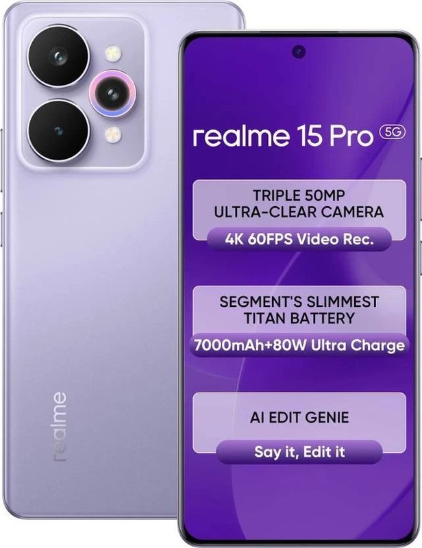 realme 15 Pro 5G (PURPLE, 12GB RAM, 256GB) Snapdragon 7 Gen 4 Global Version