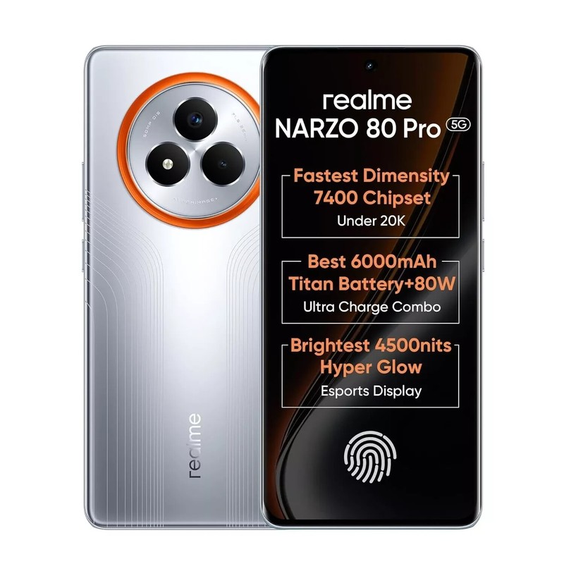 realme NARZO 80 Pro 5G Factory Unlocked Dual SIM-256GB STORAGE-Speed Silver