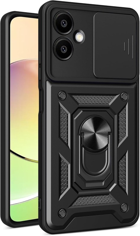 Case for Samsung Galaxy A06 with Slide Camera Cover & Rotated Ring Kickstand