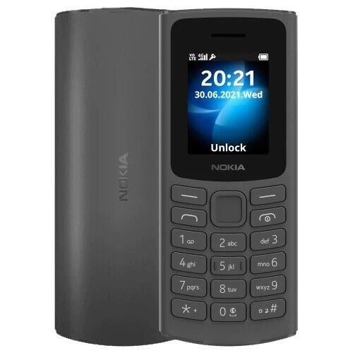 Nokia 105 4G Dual Sim Mobile Phone (Unlocked) Black Blue 1.8&Prime; 1020mAh Original