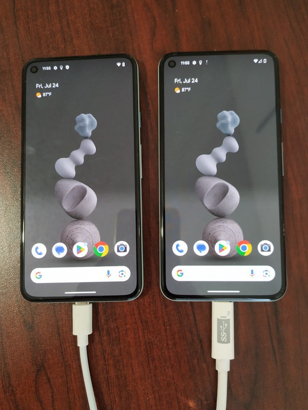 Lot of 2 Google Pixel 5 128GB Green For parts