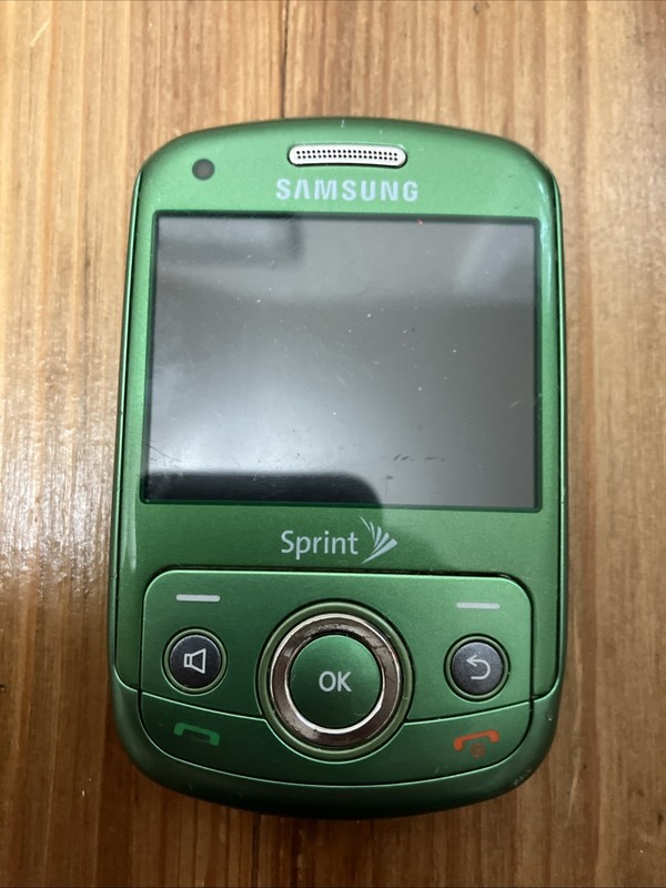 Samsung SPH-M560 Green Sprint Slide QWERTY Cell Phone – Untested Needs Back Read