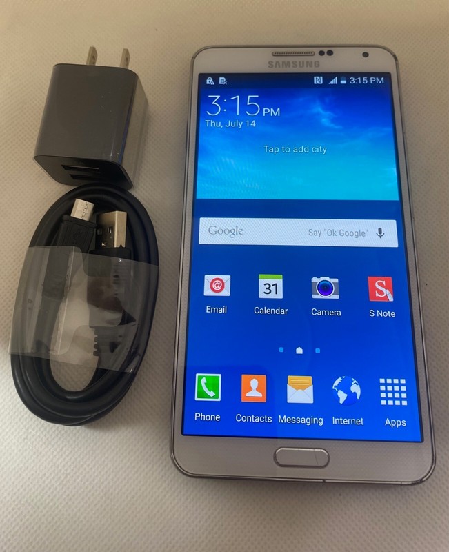 Samsung Galaxy Note 3 SM-N900A – 32GB – Used- White (AT&T unlocked)