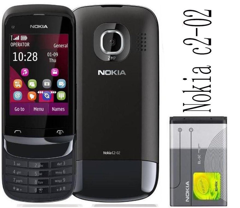 Nokia C2-02 C202 Touch and Type Bluetooth 2G GSM 2MP Slide Phone Original 2.6&Prime;