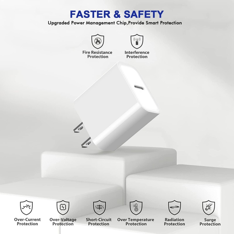 20W USB C Charger Adapter, 3-Pack iPhone 15/16/17 Charge Block Power Delivery gallery