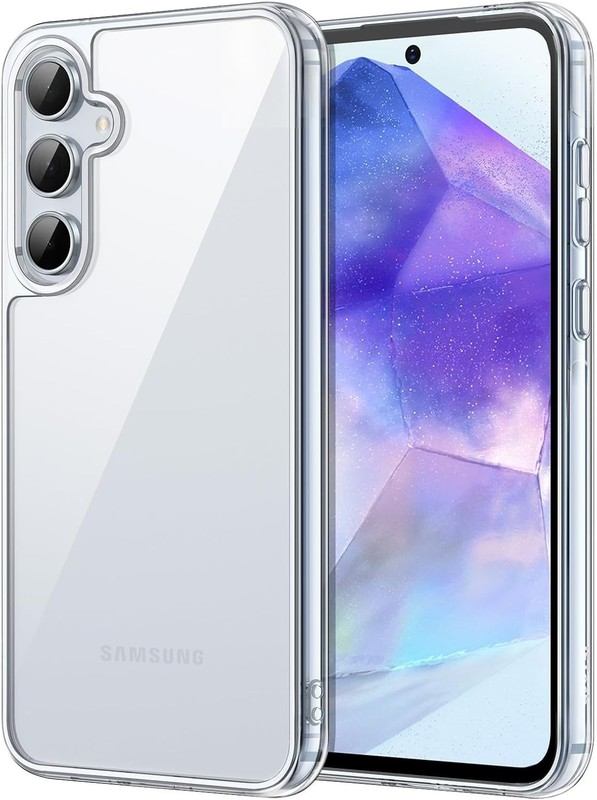 Case for Samsung Galaxy A55 5G, Non-Yellowing Shockproof Bumper Phone Cover, Cle