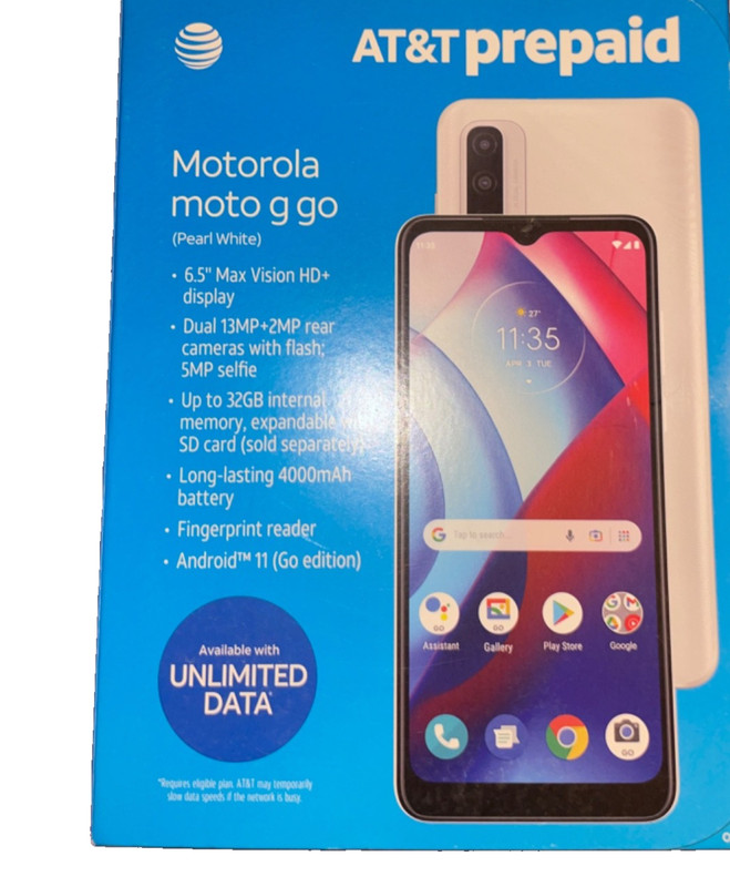 MOTOROLA MOTO G GO 32GB PEARL WHITE [AT&T PREPAID] SMARTPHONE ANDROID II NEW