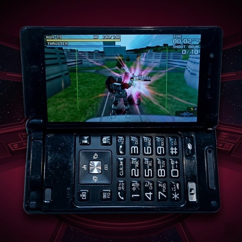 Panasonic P-01B Flip Phone 11 Games Gundam DQ3 Screen Bubble SALE Japan