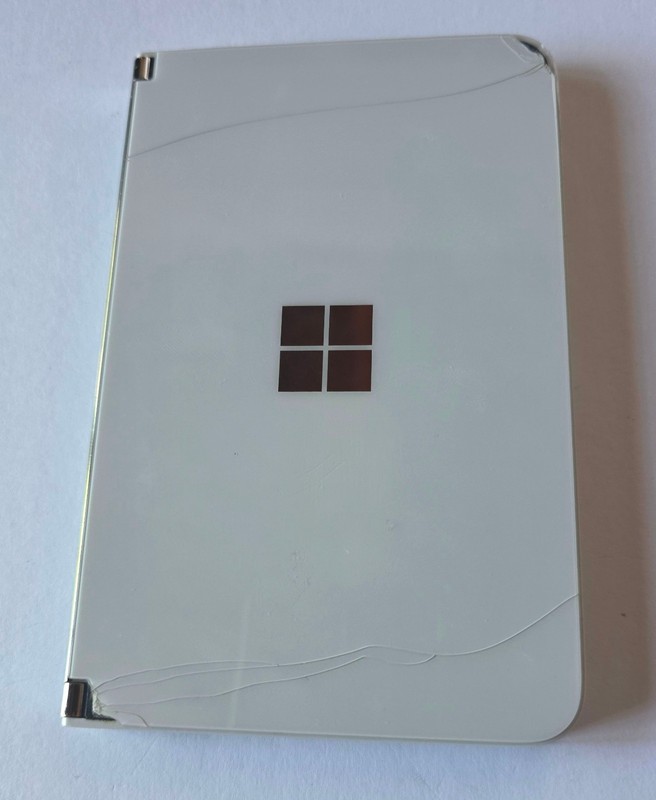 White Microsoft Surface Duo 128GB Android Phone - Works but INNER & OUTER CRACKS gallery