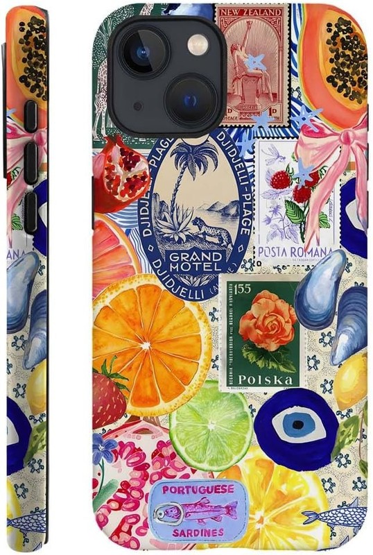 iPhone 15 Fruit Lemon European Summer Collage Phone Case for Girl Women Boy Men
