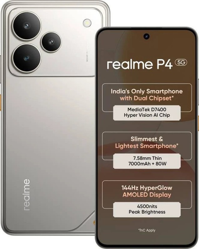 realme P4 5G (Grey 128GB 8GB RAM) Global Version – « NO TARIFFS IN USA »