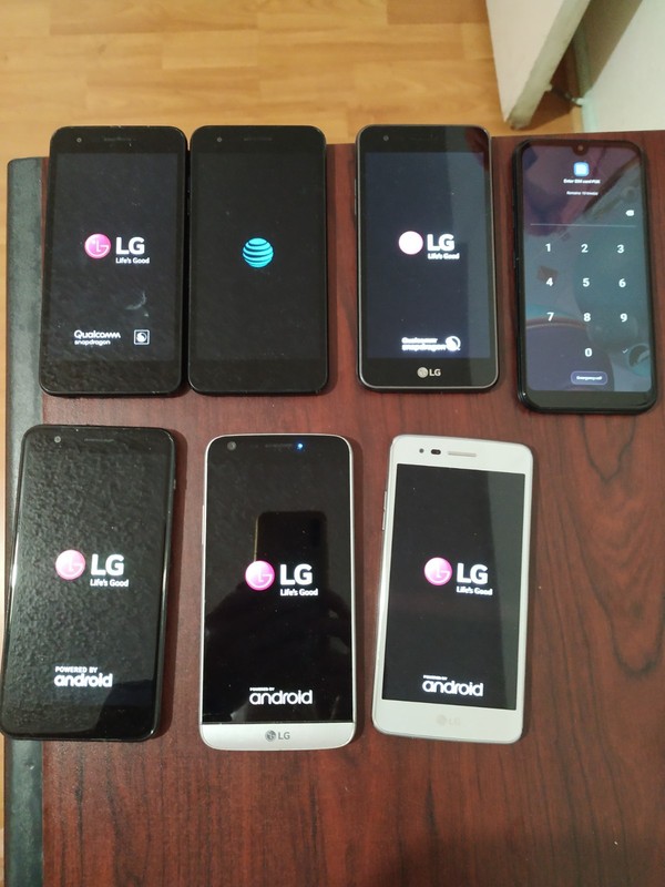 Lot of 7 Mixed model LG K31 L355DL 32GB and other Smartphone For parts gallery