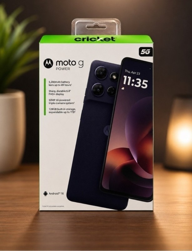 Motorola Moto G Power (2026) 128GB, 8GB RAM (Cricket Prepaid) Blue - Brand New