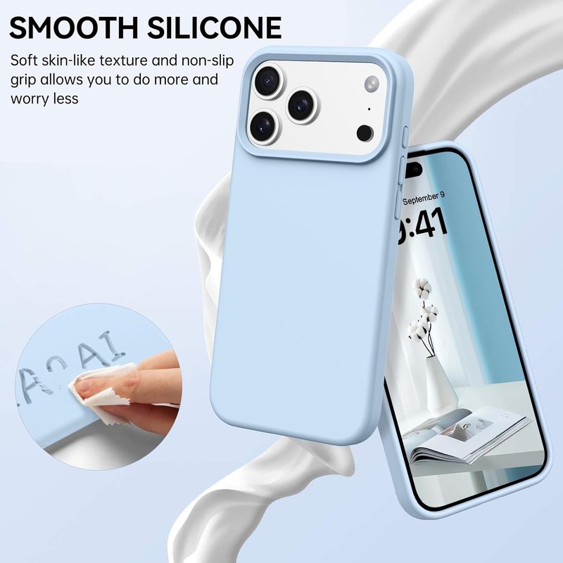 Case for iPhone 17 Pro Max, Liquid Silicone Soft Gel Rubber Slim Thin Phone Case gallery