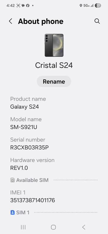 Samsung Galaxy S24 SM-S921U 128GB Black Smartphone Model SM-S921U