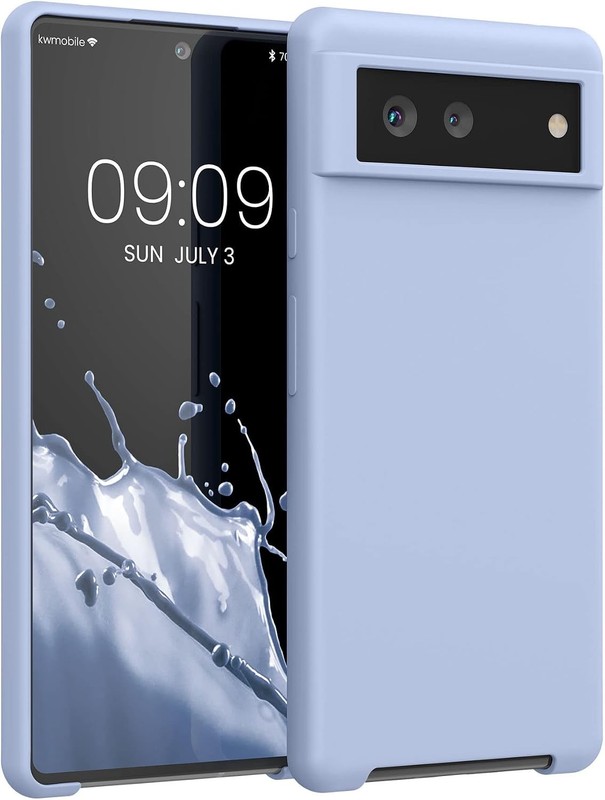 Google Pixel 6 Case – TPU Silicone Phone Cover with Soft Finish – Light Blue Mat