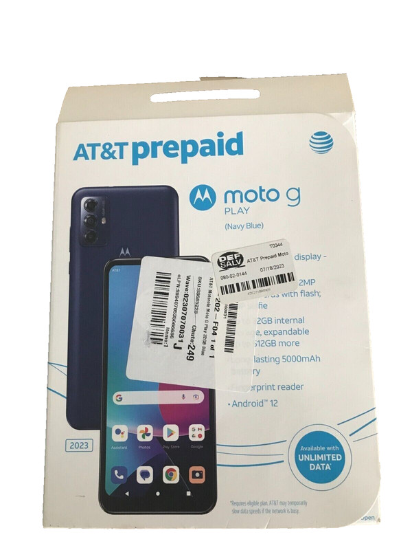 AT&T Prepaid Motorola Moto G Play 32 GB *** MINT CONDITION IN OPEN BOX ***