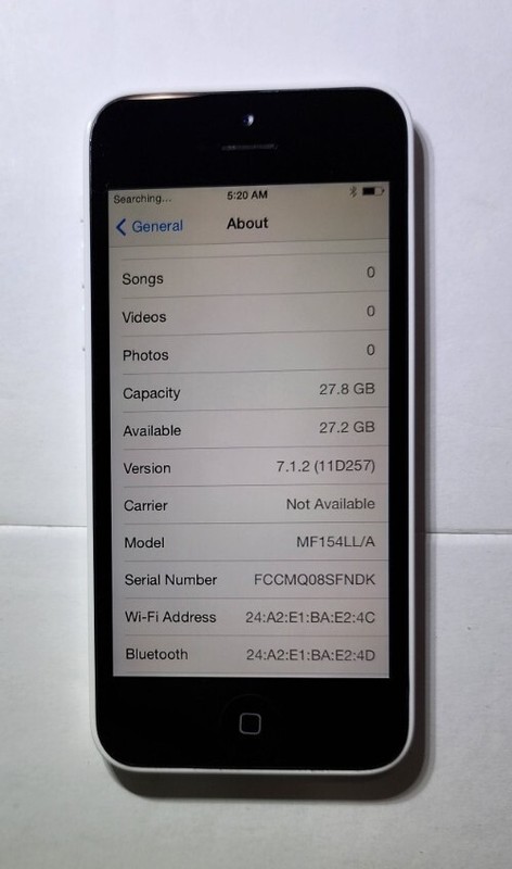 Rare IOS 7.1.2 Apple iPhone 5c - 32GB White CDMA UNLOCKED - LOOKS/WORK EXCELLENT gallery