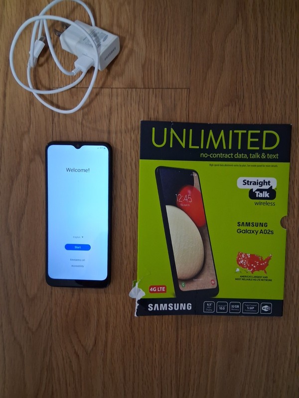 Samsung Galaxy A02s 32GB Black Straight Talk 4G LTE 6.5in SM-S124DL