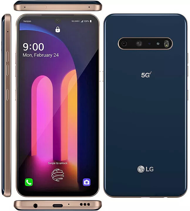 Unlocked LG V60 ThinQ 5G UW LM-600AM AT&T 6.8&Prime; Phone 128GB ROM 8GB RAM 64.0MP