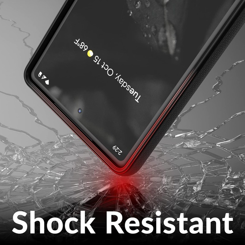 Dual Guard for Google Pixel 6a Case, Shockproof Protection Dual Layer Case - Bla gallery