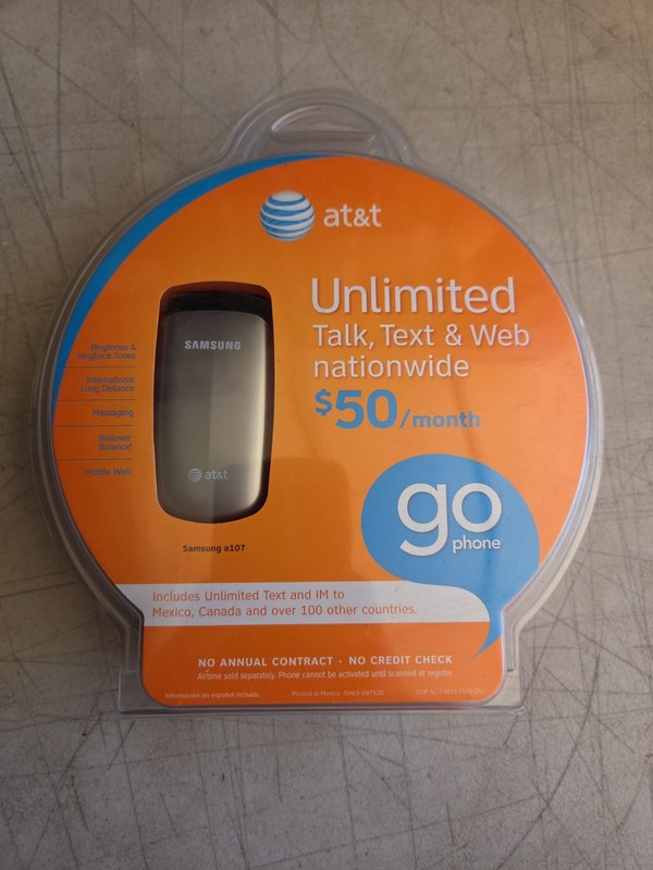 Samsung A107 AT&T Go Prepaid Mobile Flip Cell Phone Brand New In Sealed Plastic