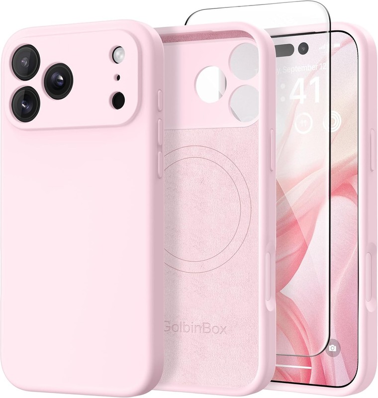 Silicone Shockproof Case for iPhone 17 Pro Max, Magnetic, Full Camera Protection