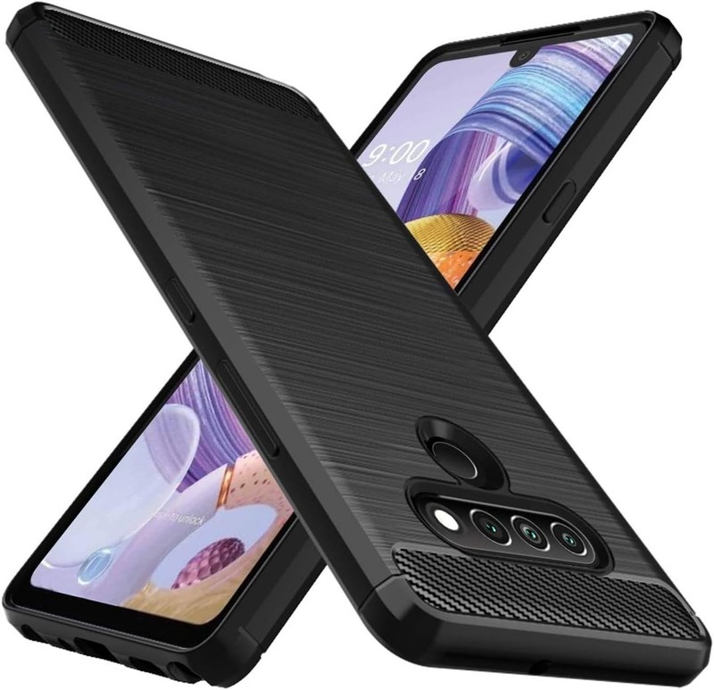 For LG Stylo 6 Case Hybrid Dual Layer Shockproof Bumper Heavy Duty Cover Black