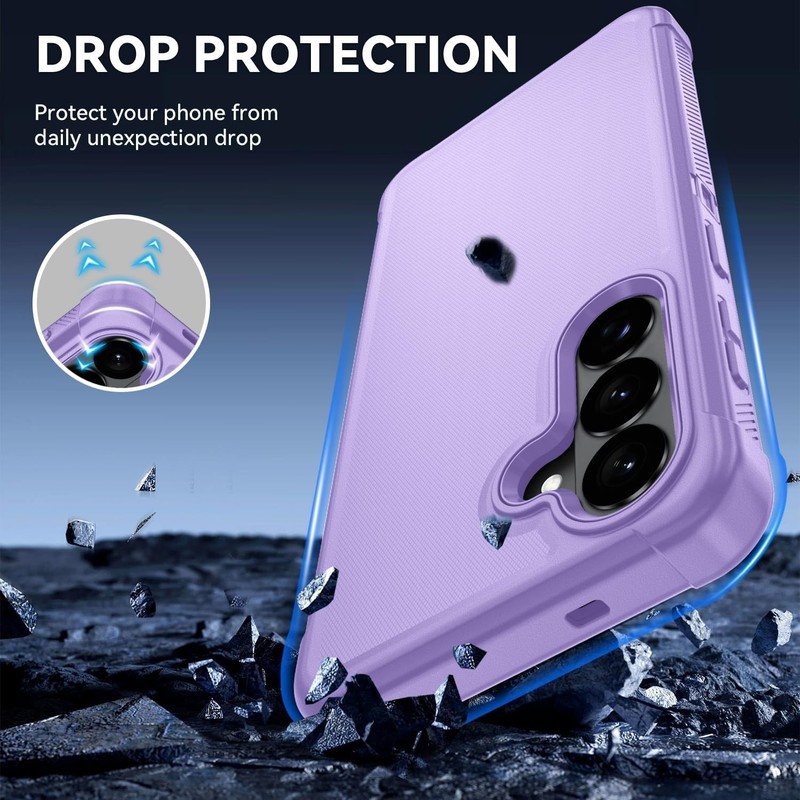 Samsung Galaxy S26 Case with HD Screen Protector, 3-Layer Heavy Duty Cover, Blac gallery