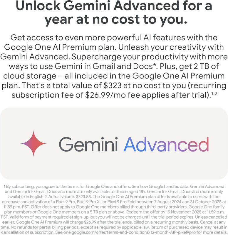 Google Pixel 9 Pro XL Unlocked Smartphone Gemini Triple Camera 128GB Obsidian gallery