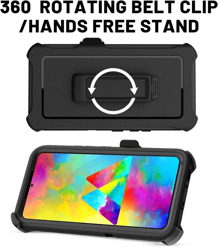 Belt-Clip Holster Case for Galaxy S22, Heavy Duty Rugged Shockproof Cover (Black gallery