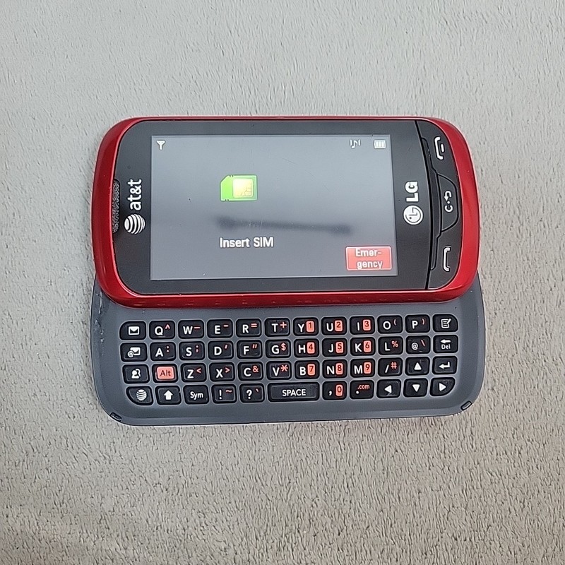 LG Xpression C395 Red Slider Phone Insert SIM Turns On Read