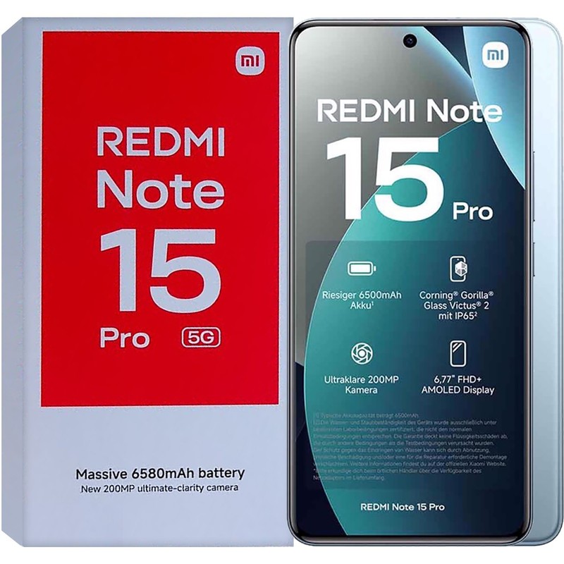 Xiaomi Redmi Note 15 Pro 5G Glacier Blue 256GB + 8GB Dual-SIM Unlocked NEW