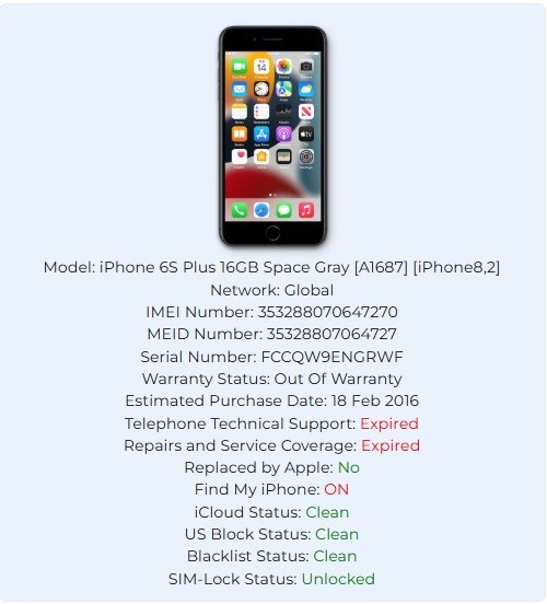 Apple iPhone 6S Plus Gray - For Parts Only- READ! gallery