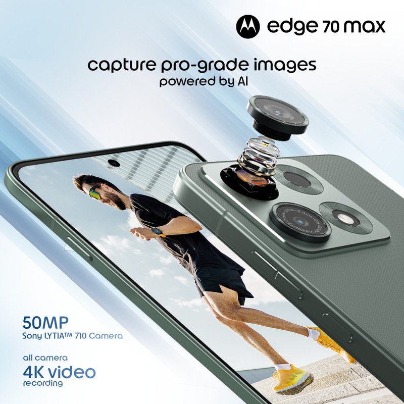 Motorola Edge 70 Max 5G | Dual SIM | 256GB | Aqua Gray | Global Version | eSIM gallery