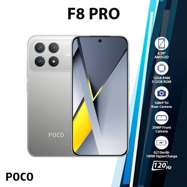 Xiaomi POCO F8 Pro 5G Android Cell Phone (SILVER/12GB+512GB/Dual SIM/Unlocked)