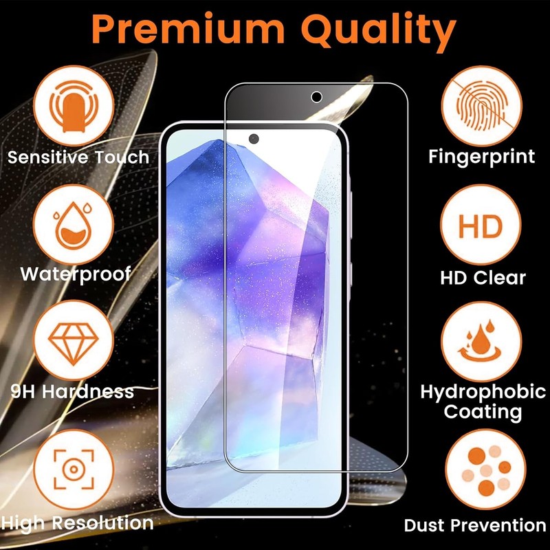 4PCS Screen Protector & Camera Lens Protector for Samsung Galaxy A55 5G 9H Hardn gallery
