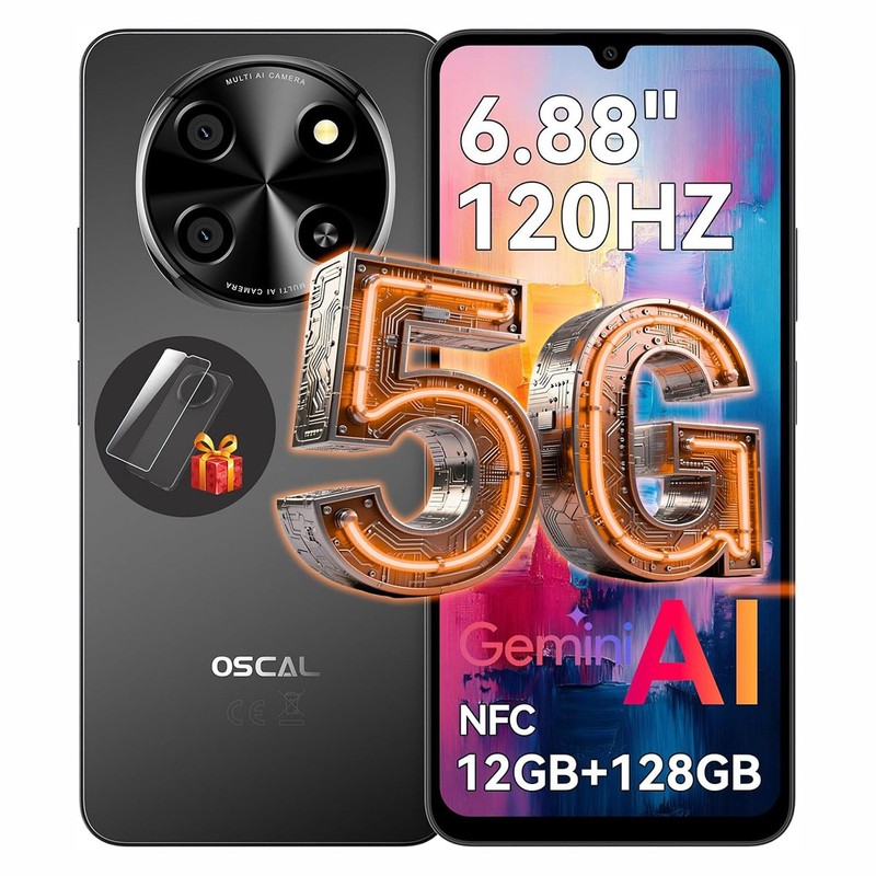 Blackview OSCAL TIGER 8 5G AI Smartphone 12GB+128GB 6.8&Prime; Android 15 Dual SIM NFC