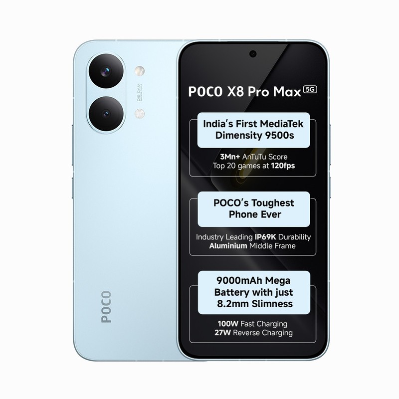 POCO X8 Pro Max 256GB 12GB RAM Blue Unlocked | Dimensity 9500s | 9000mAh | 50MP