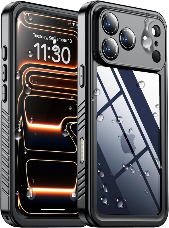 iPhone 17 Pro Max Case Waterproof, Built-in Lens & Screen Protector, Heavy Duty