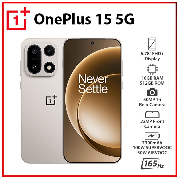 OnePlus 15 5G 16GB+512GB SAND STORM Dual SIM Global Ver. Android Cell Phone