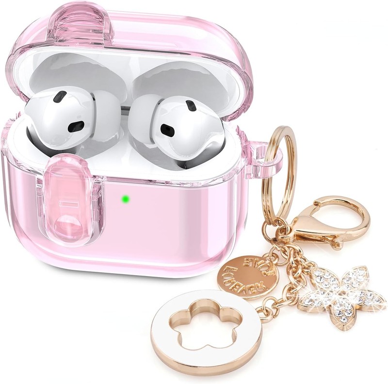 Cute Clear TPU Case for Apple Airpods Pro 1/2 Women, Transparency Earbuds Cover